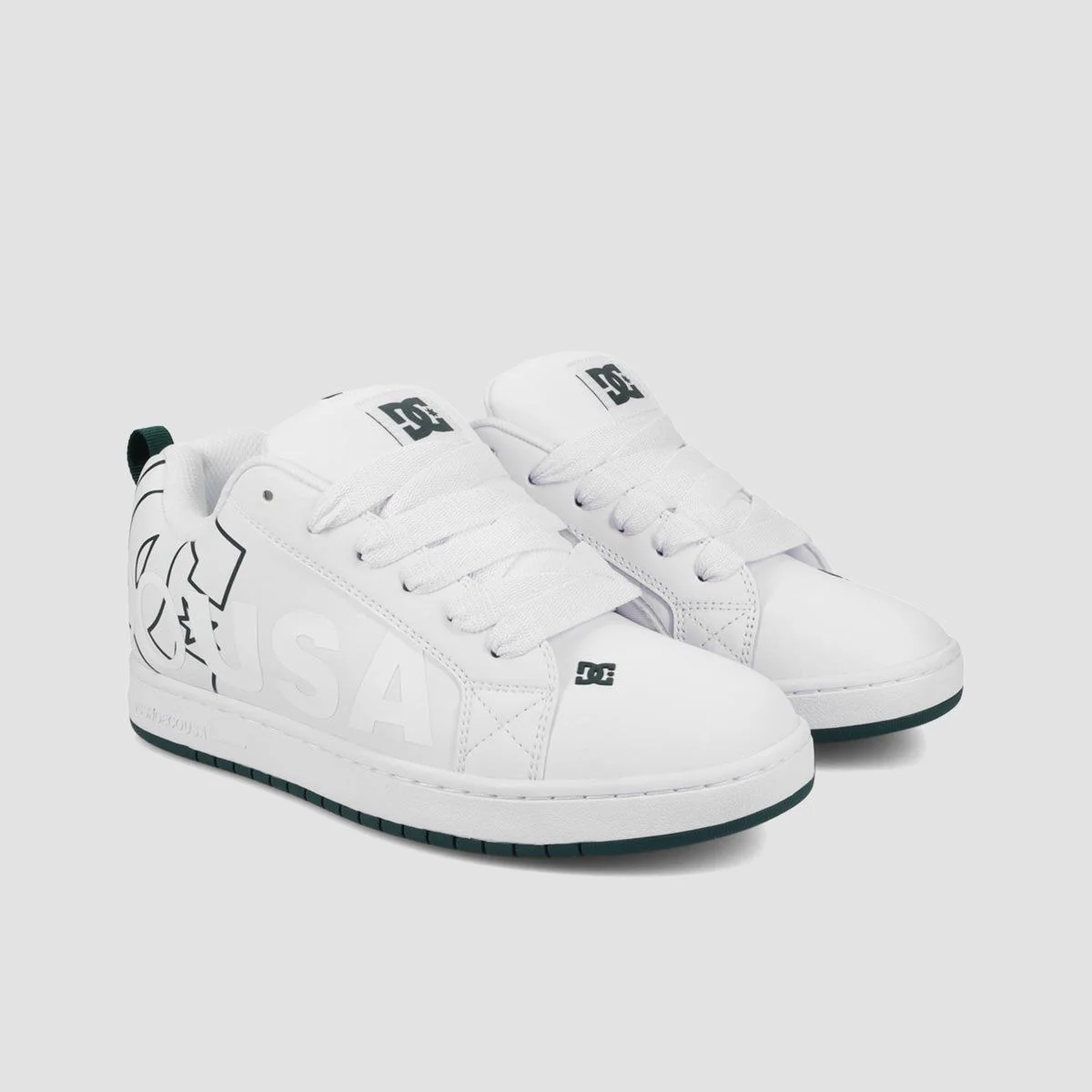 DC Court Graffik Shoes - White/Whtie/Green - Image 2