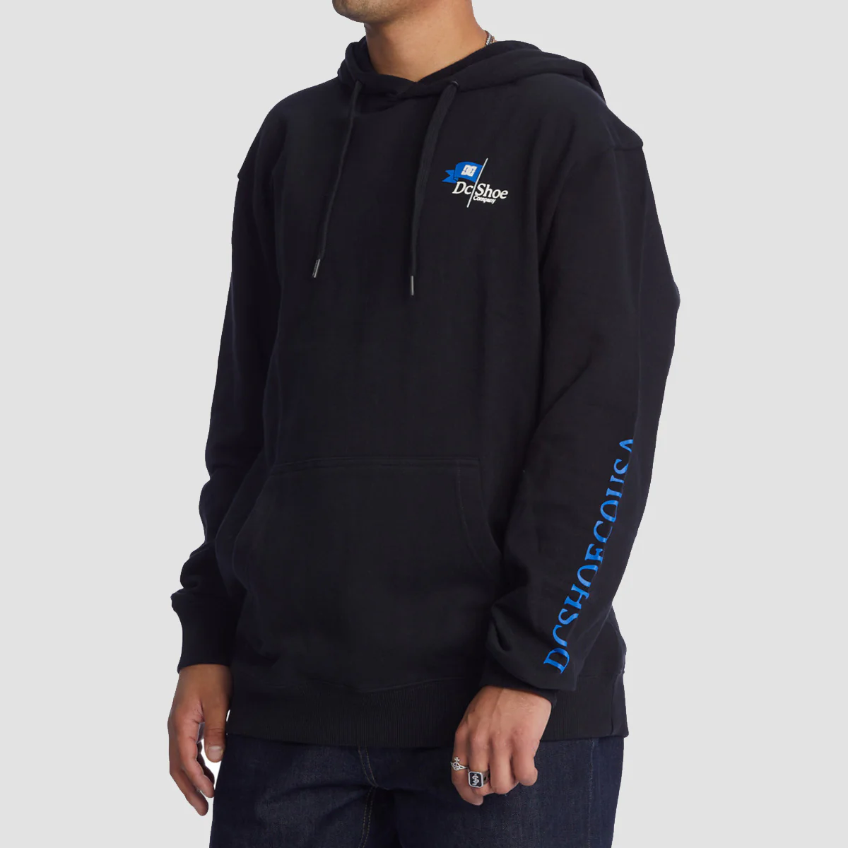 DC Flagged Pullover Hoodie Black - Image 3