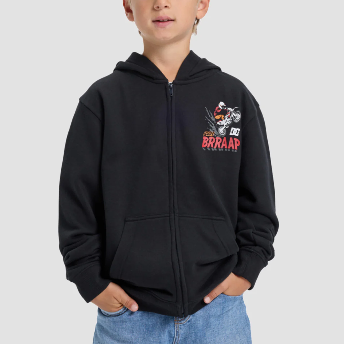 DC Funny Print Zip Hoodie Black - Kids - Image 2