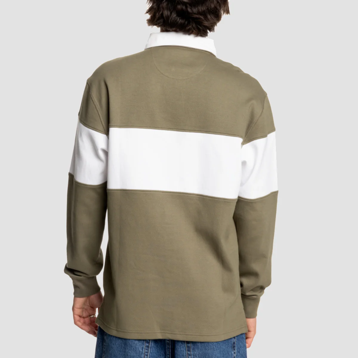 DC Half Time Longsleeve Rugby Polo Shirt Vetiver - Image 2