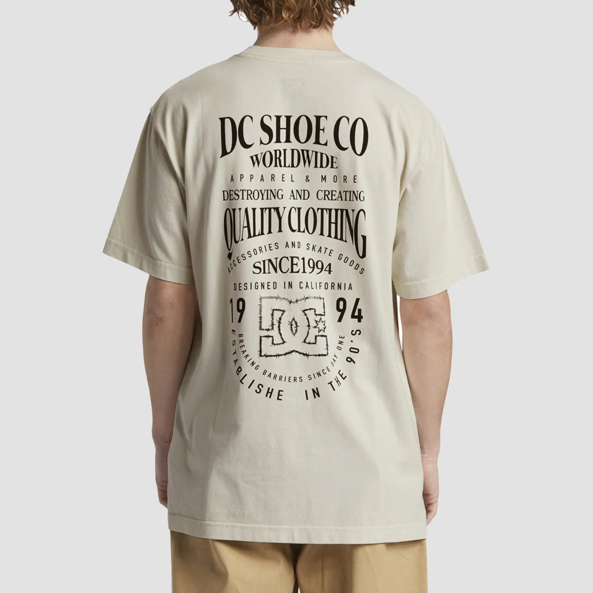 DC High Rise T-Shirt Lily White Acid Wash