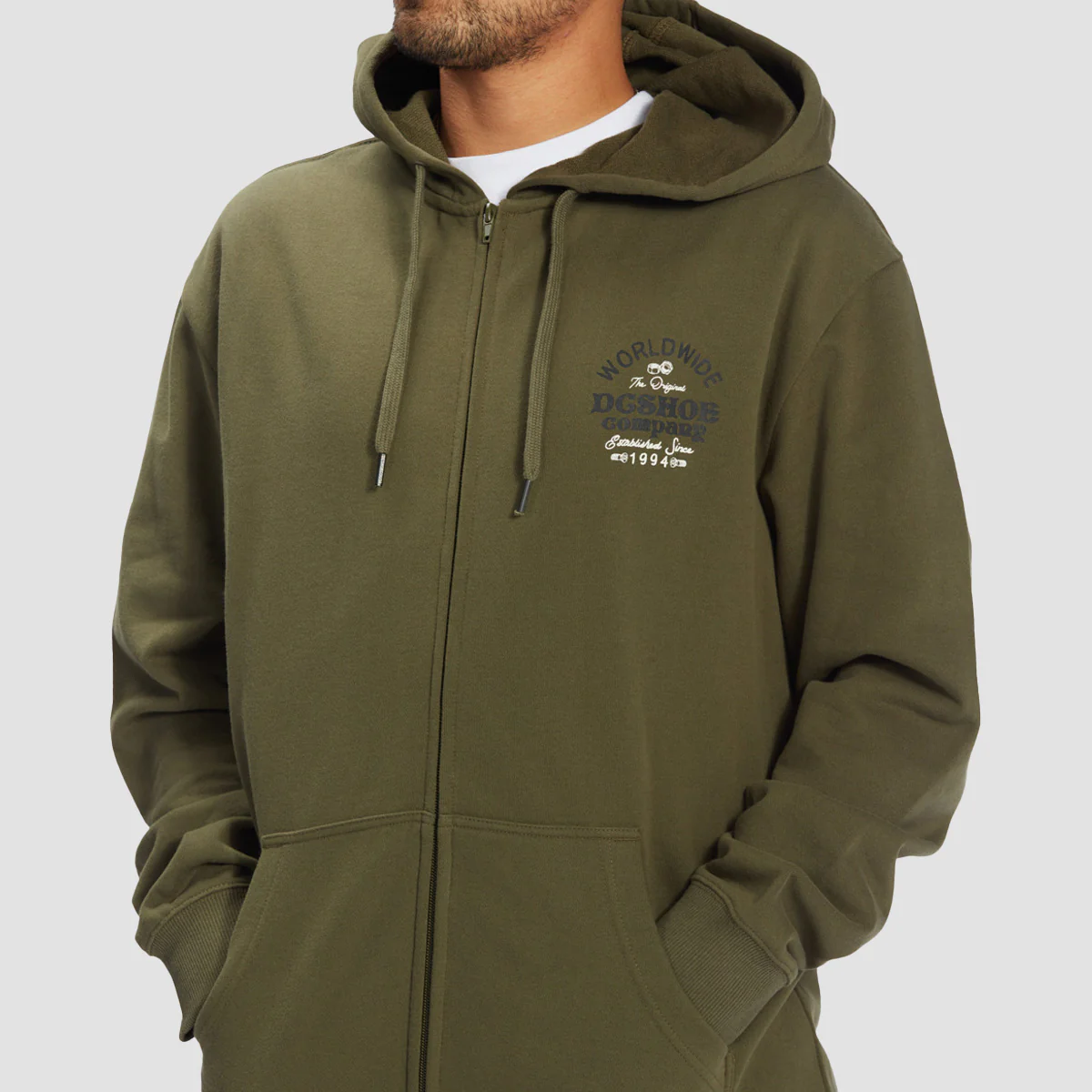 DC Higher Rank Zip Hoodie Ivy Green - Image 3