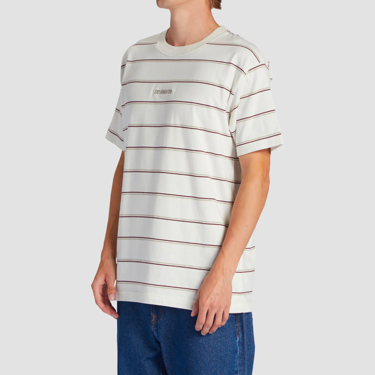 DC Kingpin Stripe T-Shirt Lily White - Image 2