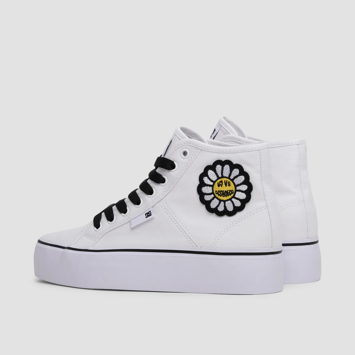 DC Manual Hi Platform Shoes - White/Black/Flower - Womens - Image 3