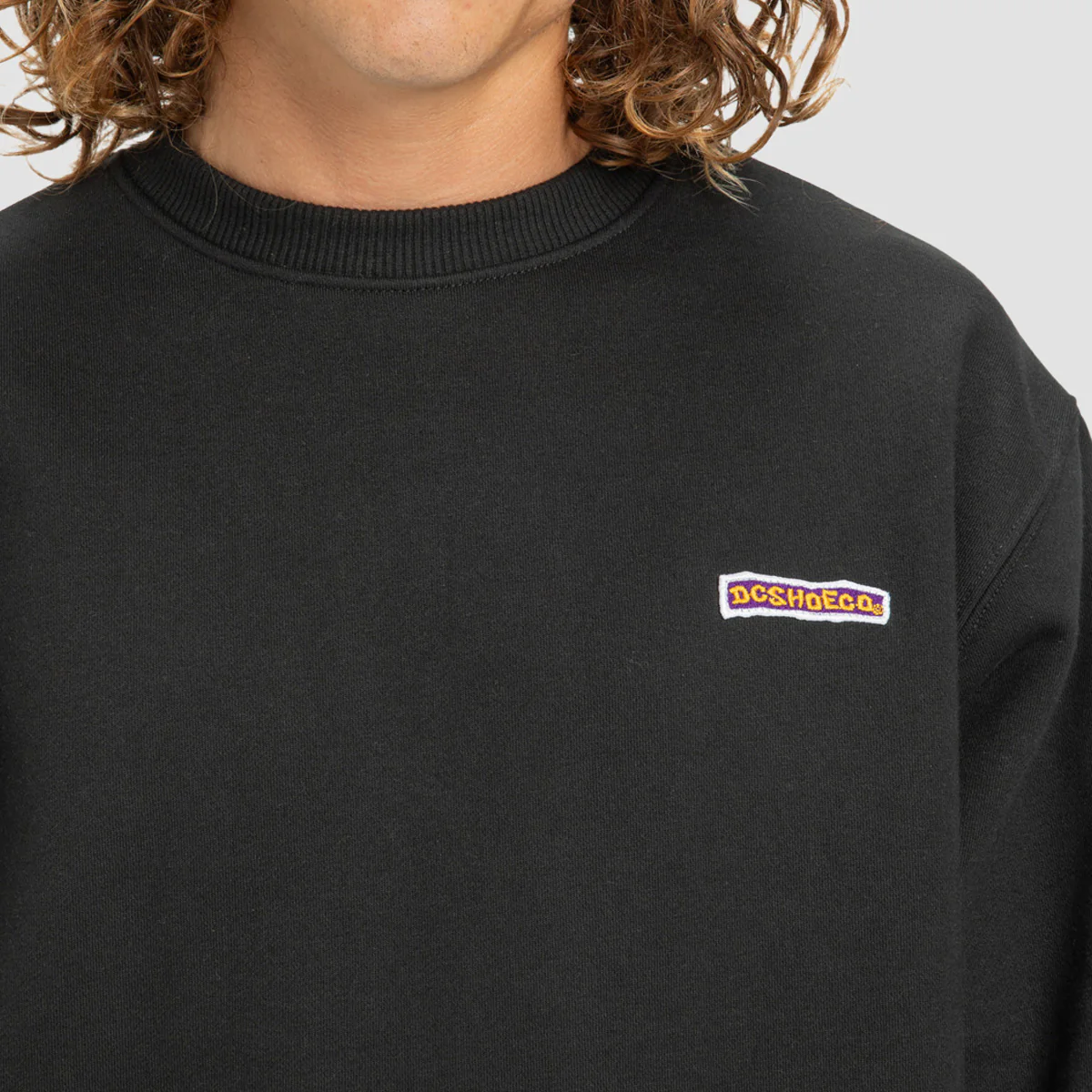 DC Patch It Crew Sweatshirt Black - Image 2