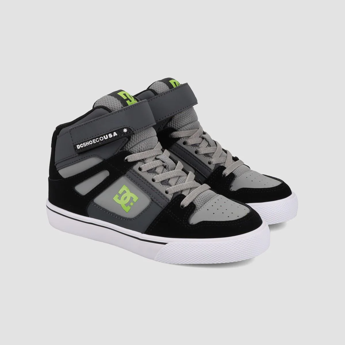 DC Pure High-Top EV Shoes - Black/Grey/Grey - Kids - Image 2