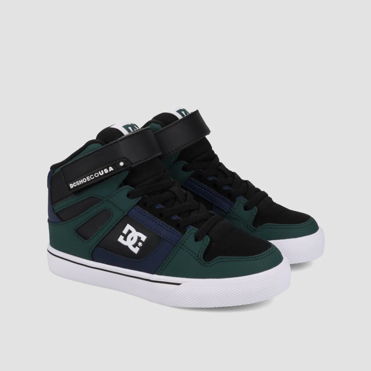 DC Pure High-Top EV Shoes - Green/Navy/Black - Kids - Image 2