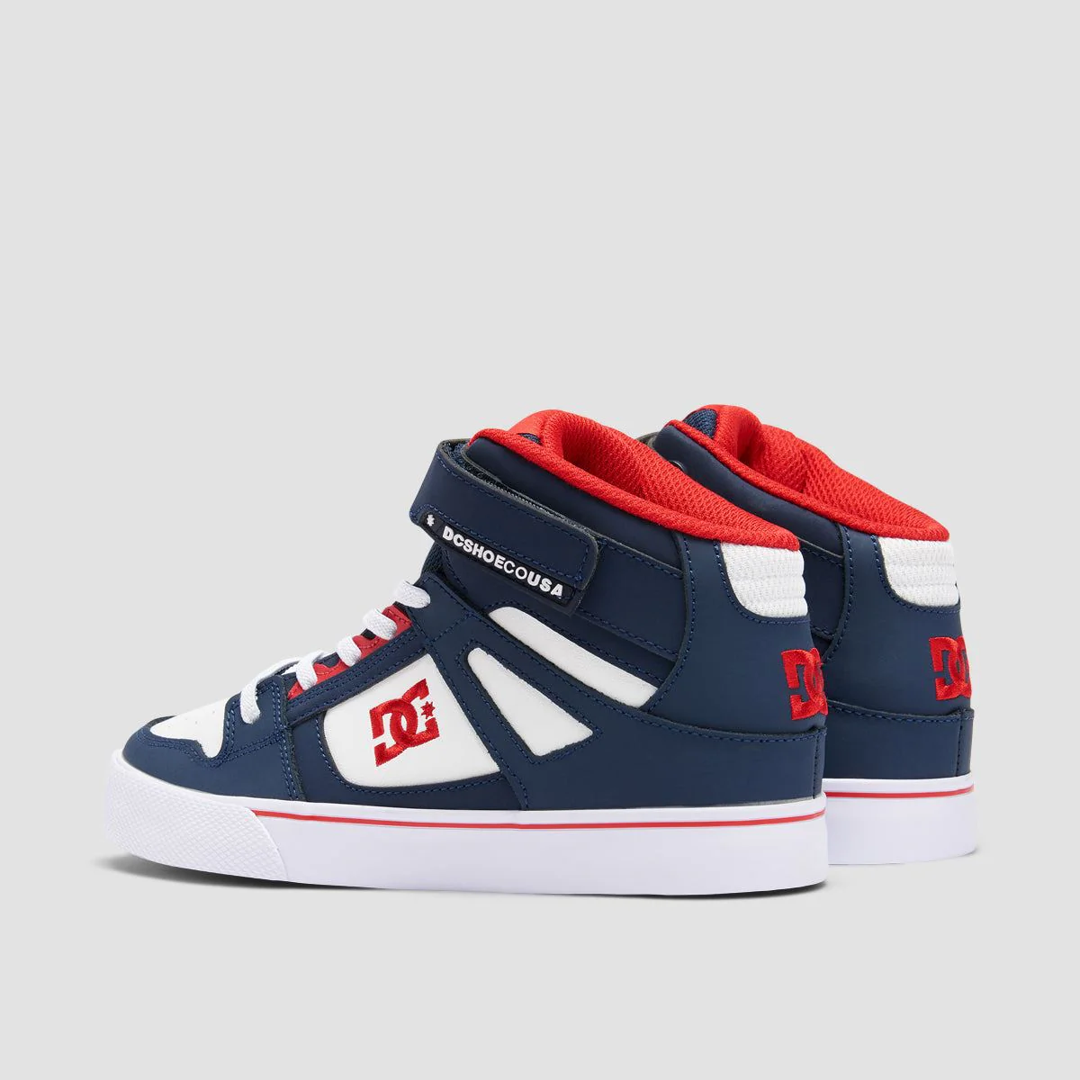 DC Pure HT EV High Top Shoes - DC Navy/Athletic Red - Kids - Image 3