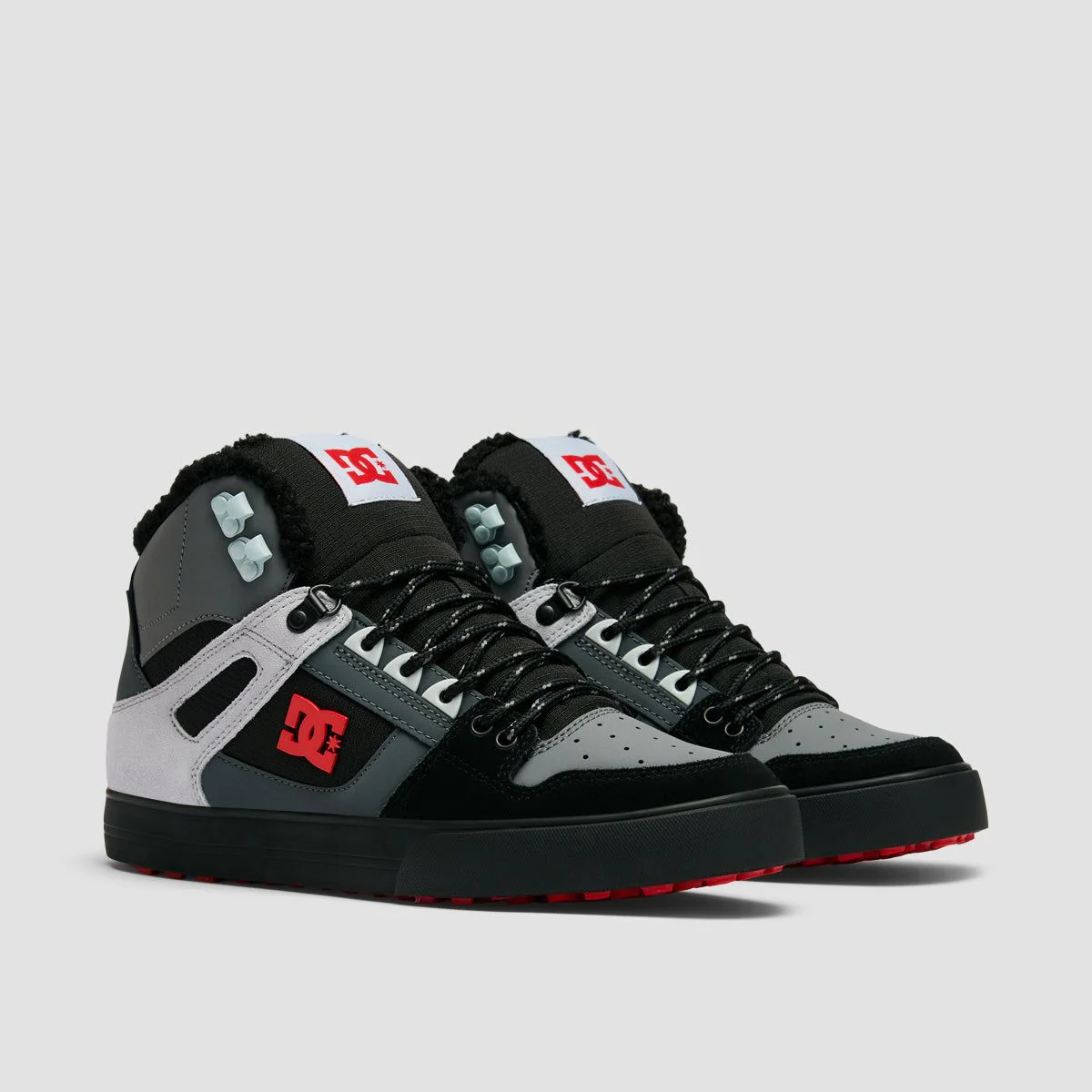 DC Pure HT WC WNT High Top Shoes - Grey/Black/Red - Image 2