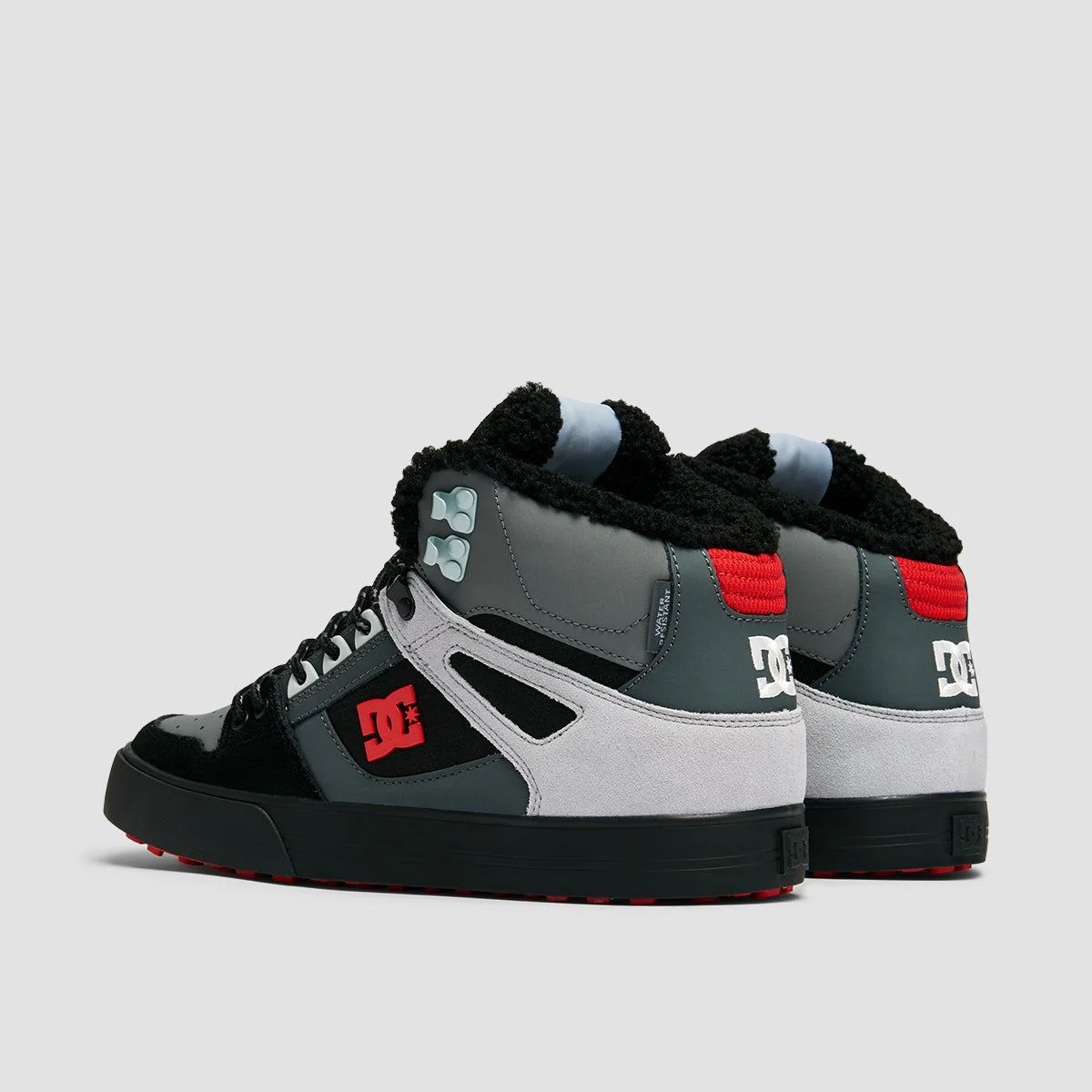 DC Pure HT WC WNT High Top Shoes - Grey/Black/Red - Image 3