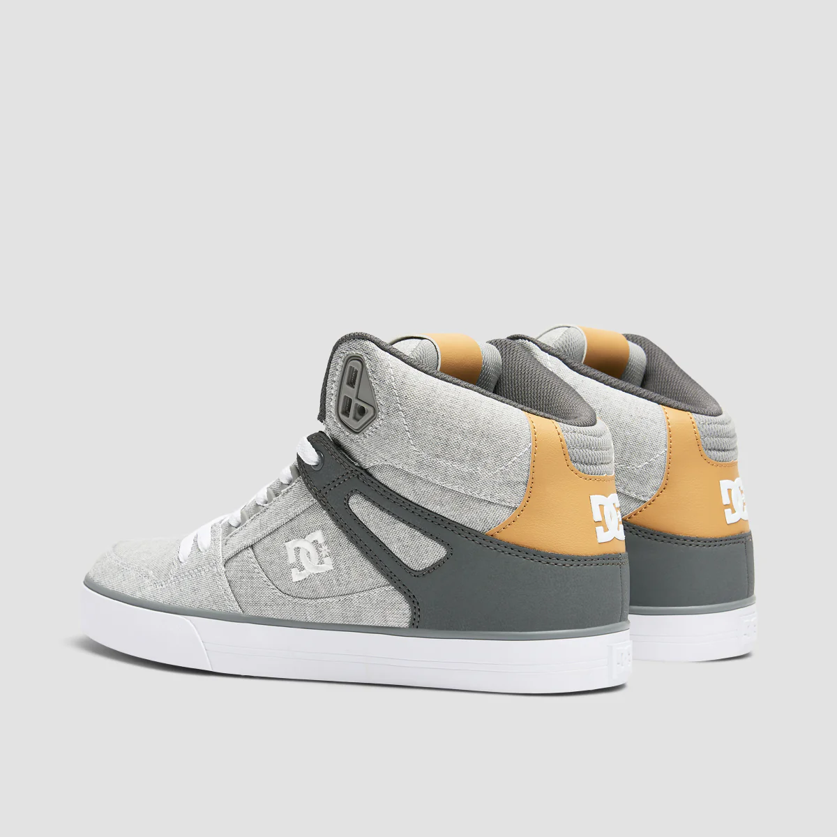 DC Pure WC High Top Shoes - Grey/Grey/White - Image 3