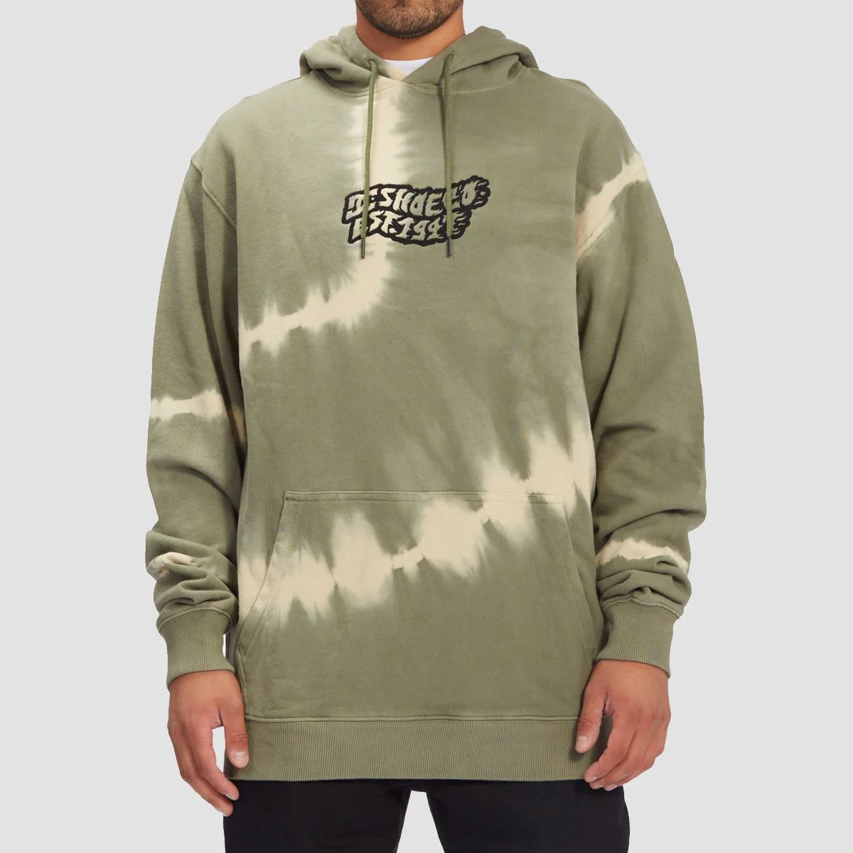 DC Raiser Pullover Hoodie Olivine Tie Dye