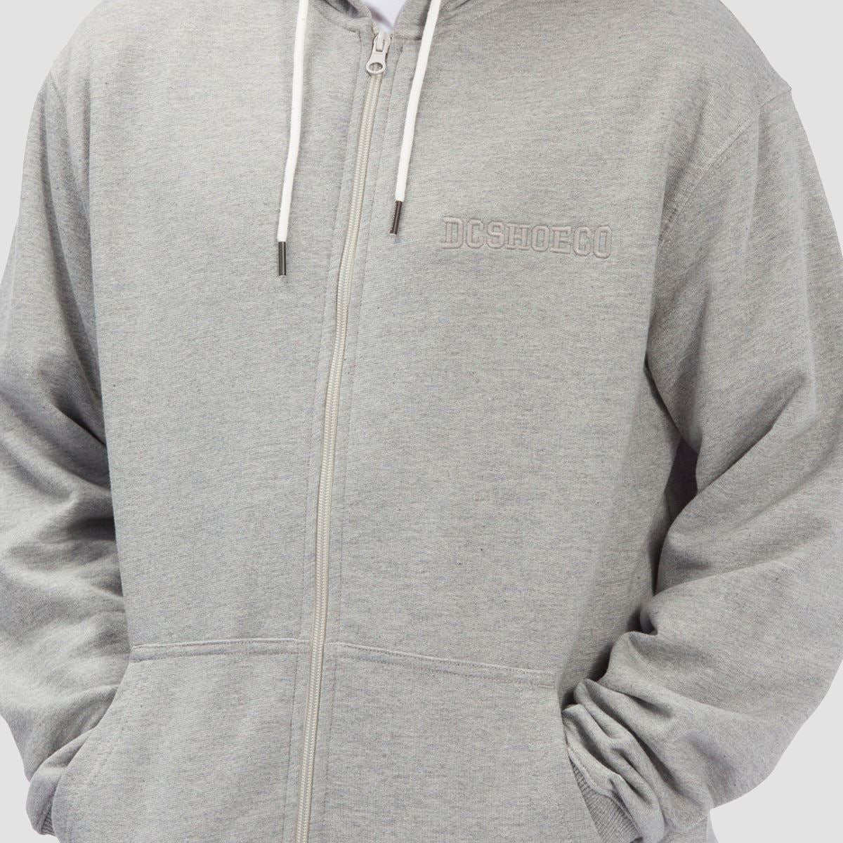 DC Riot 2 Zip Hoodie Medium Grey Heather - Image 3