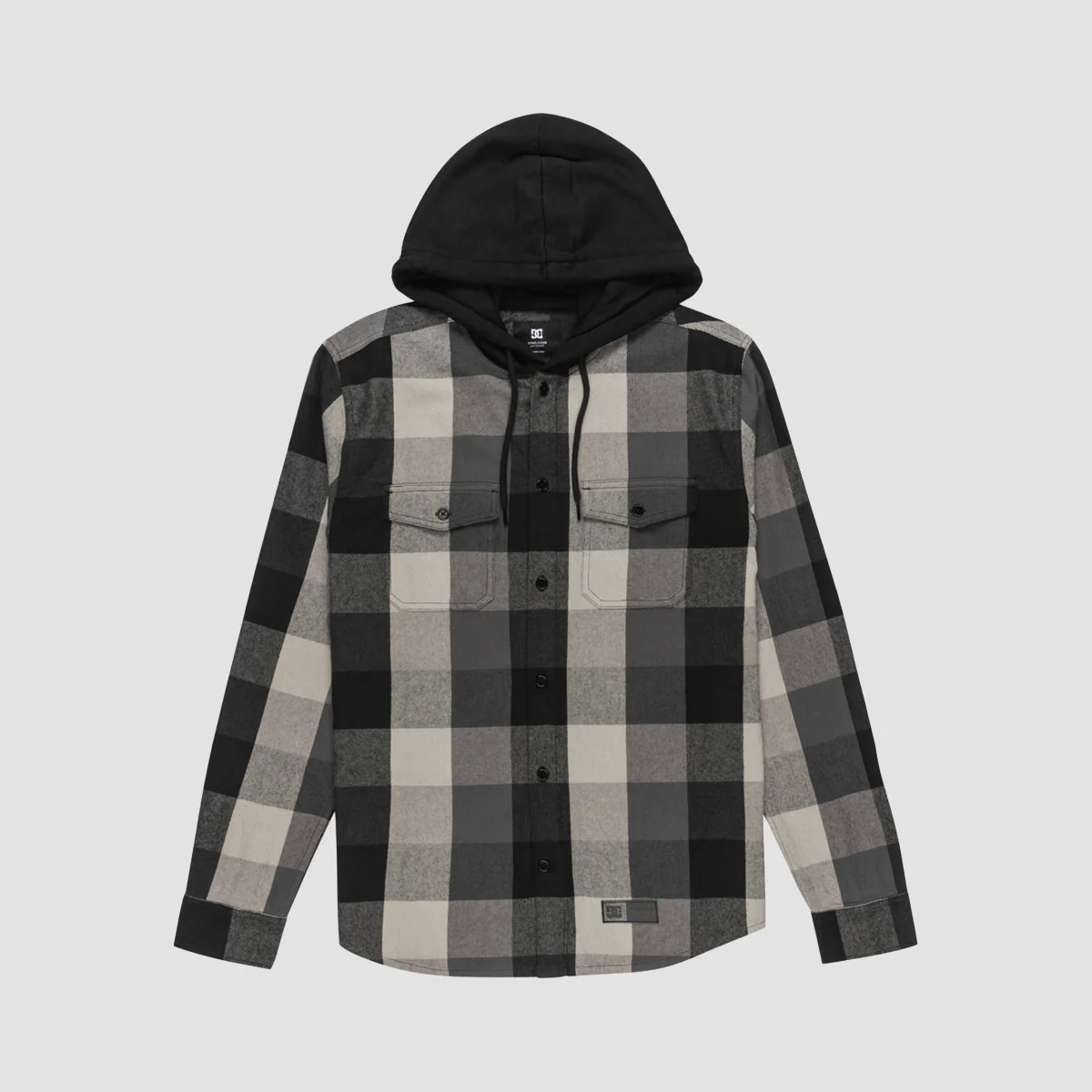 DC Ruckus Hooded Longsleeve Shirt Black - Image 3
