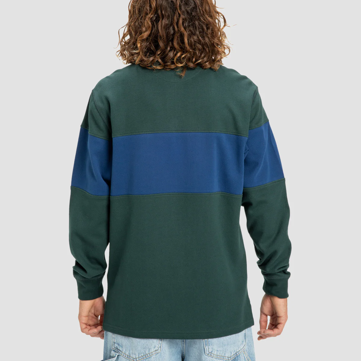 DC Second Half Longsleeve Rugby Polo Shirt Ponderosa Pine - Image 2