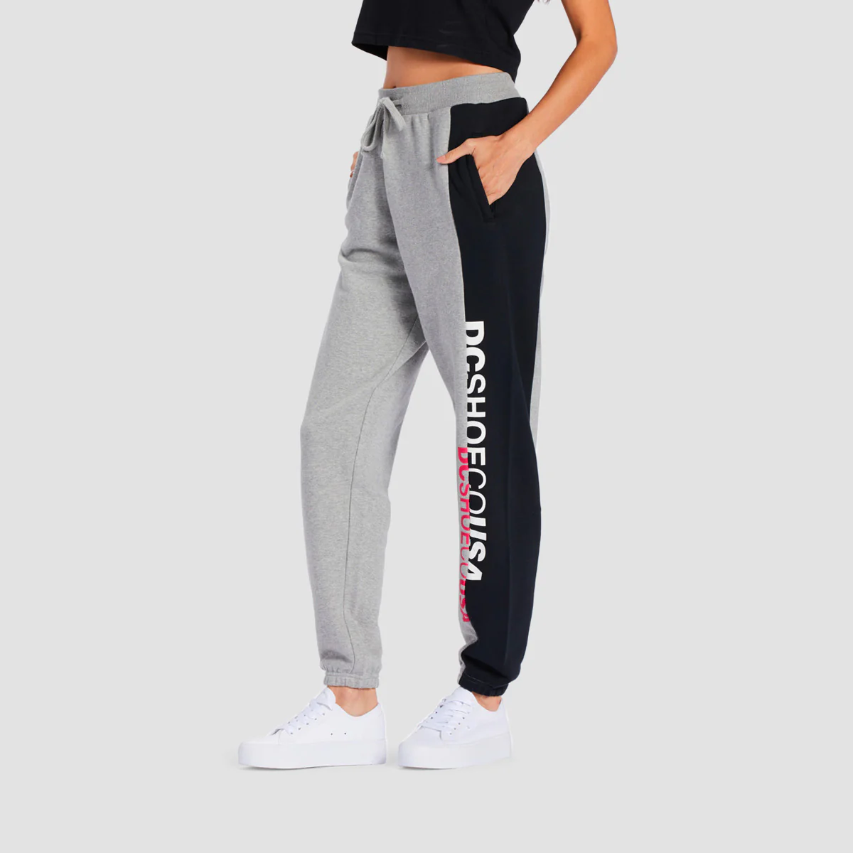 DC Shift Sweatpants Heather Grey/Black - Womens - Image 2