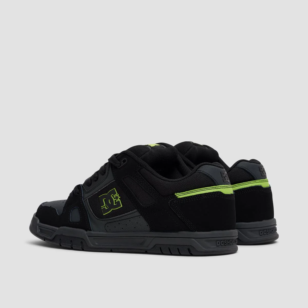 DC Stag Shoes - Black/Lime Green - Image 3