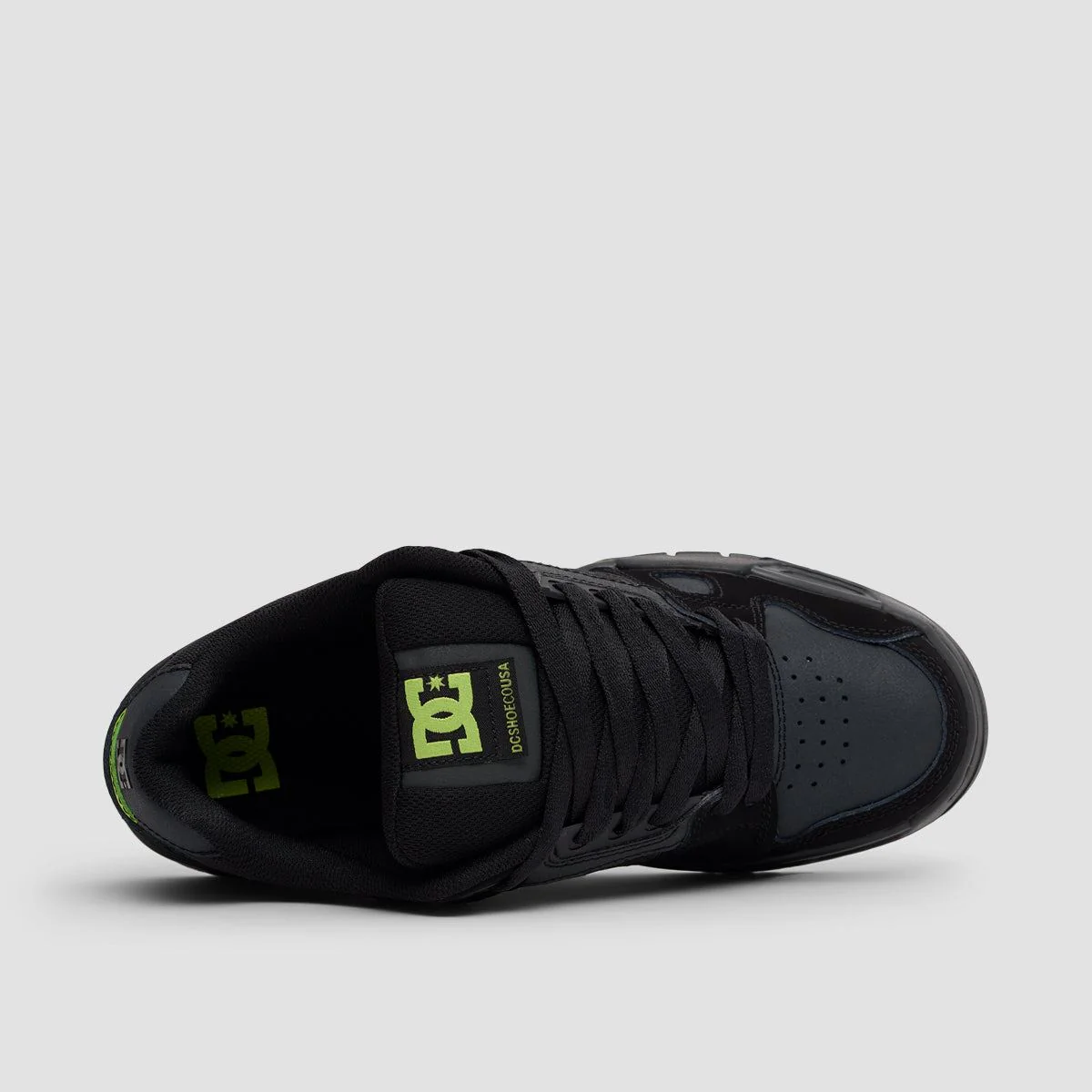 DC Stag Shoes - Black/Lime Green - Image 4