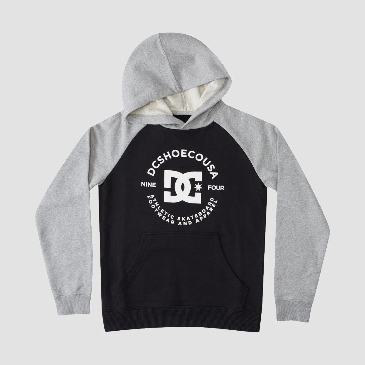 DC Star Pilot Raglan Pullover Hoodie Black/Grey Heather - Kids