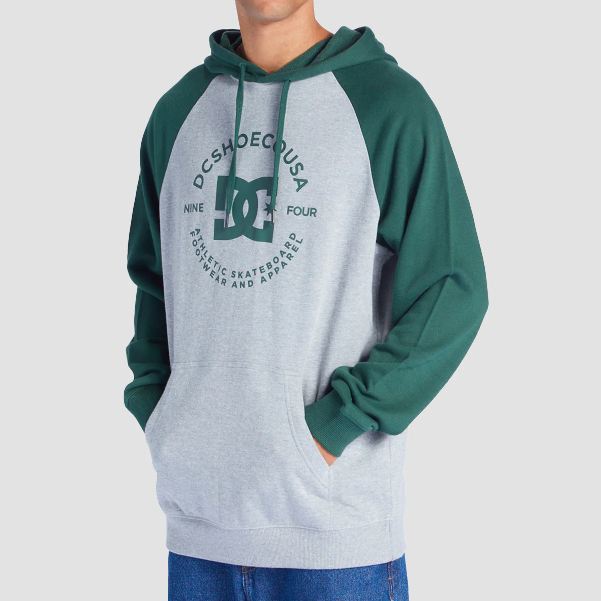 DC Star Pilot Raglan Pullover Hoodie Heather Grey/Sycamore - Image 2