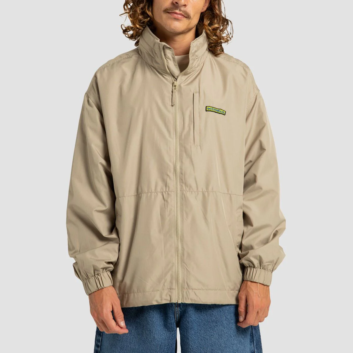 DC Vantage Mock Hood Windbreaker Jacket Crockery - Image 2