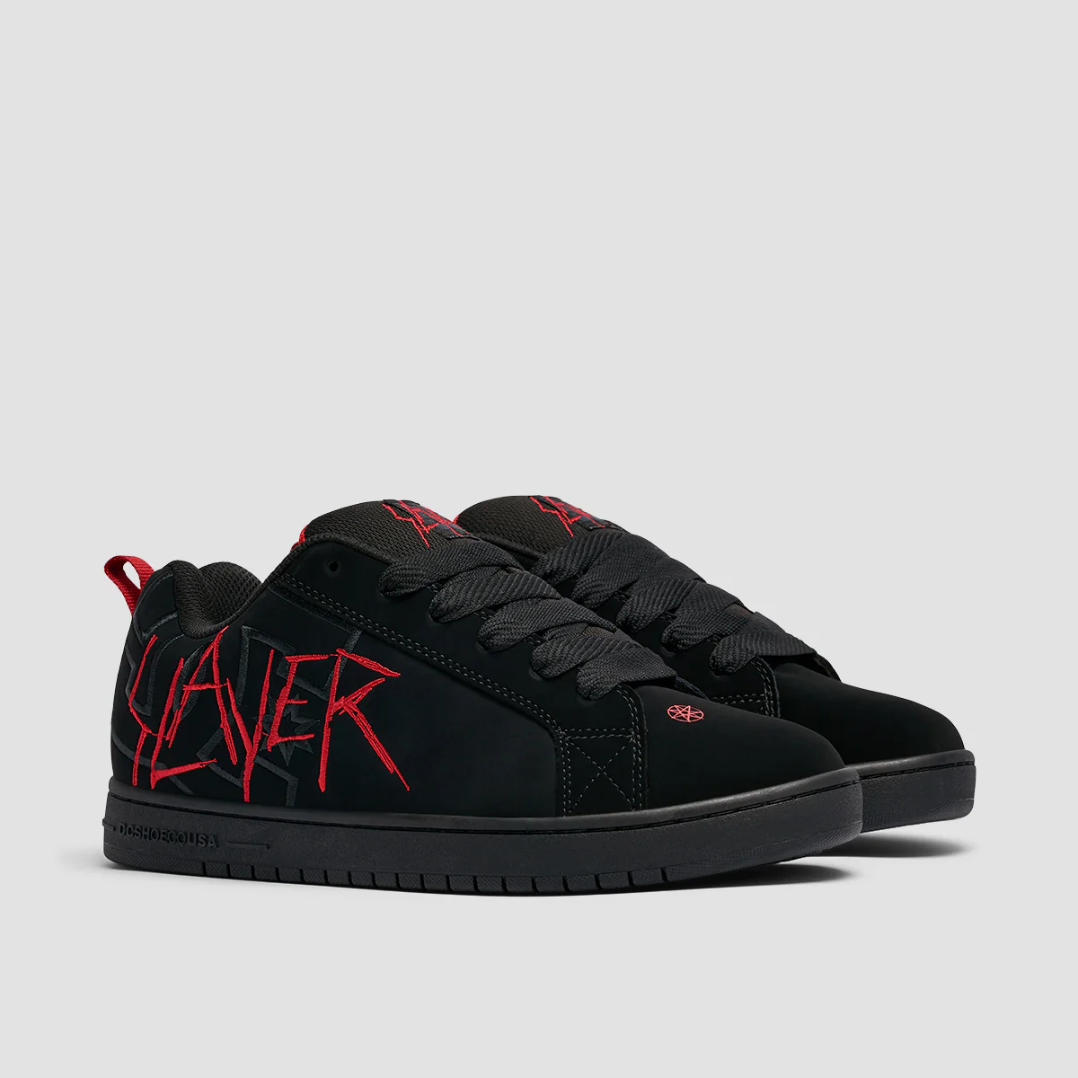 DC X Slayer Court Graff Shoes - Black/Black/Red - Image 2