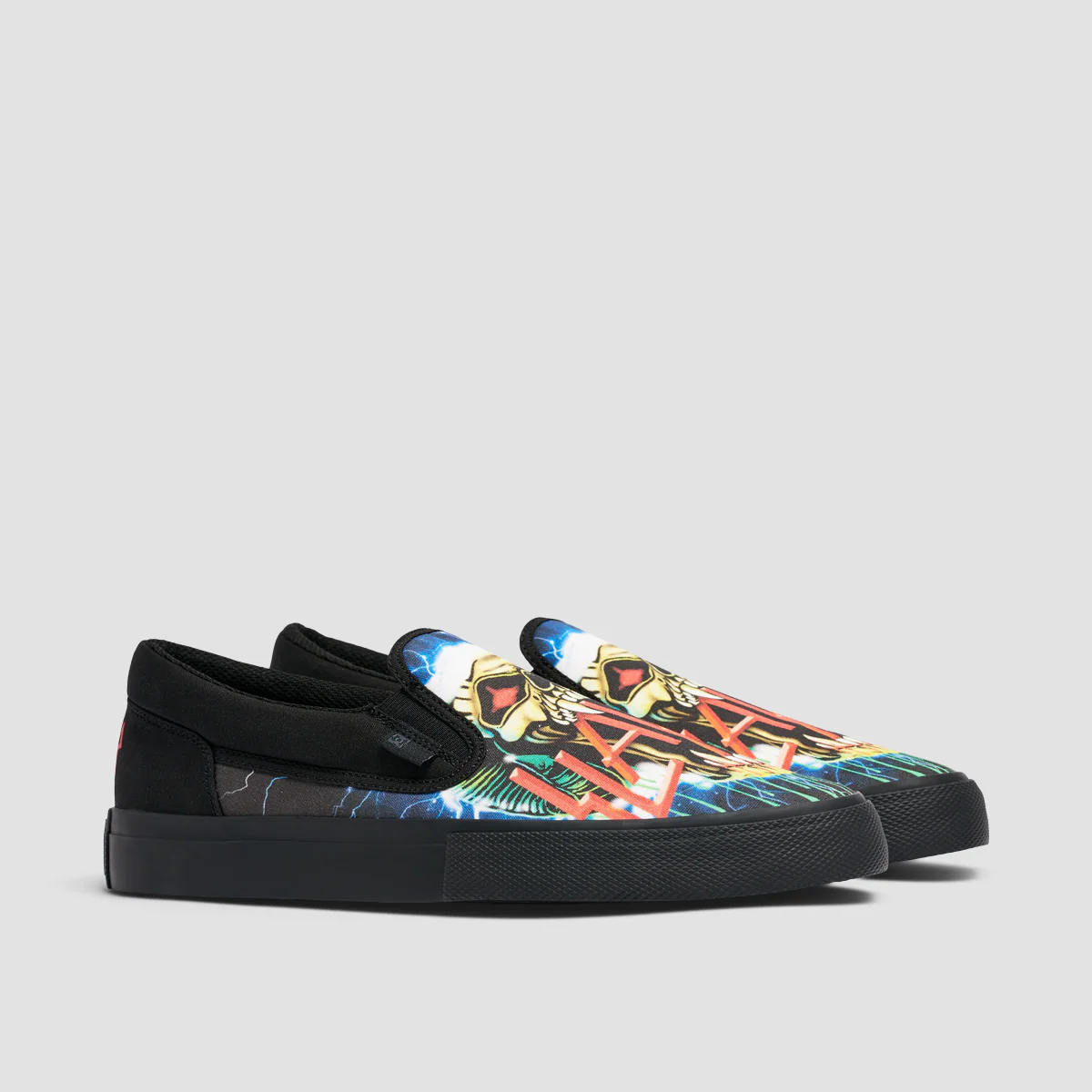 DC X Slayer Manual Slip On Shoes - Black/Black/Green - Image 2
