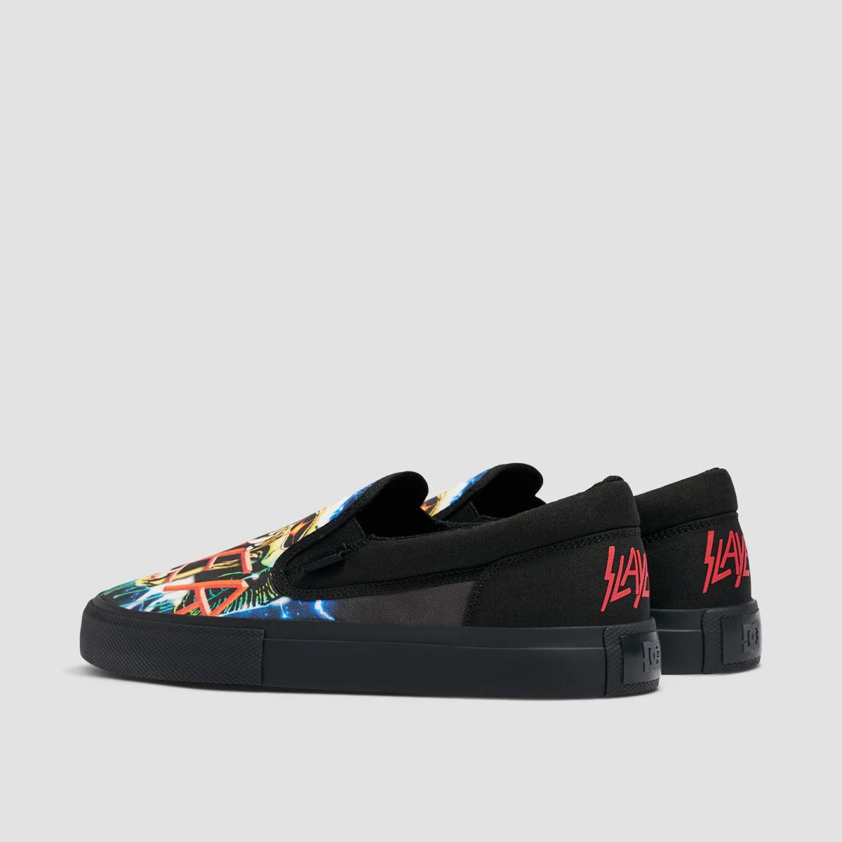 DC X Slayer Manual Slip On Shoes - Black/Black/Green - Image 3