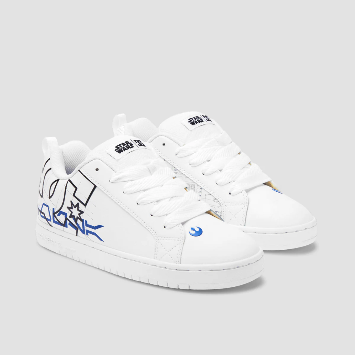 DC X Star Wars Court Graffik Shoes - White/Blue - Image 2