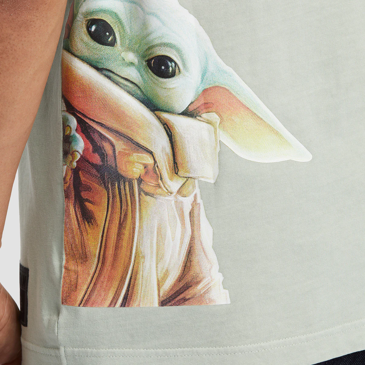 DC X Star Wars Grogu T-Shirt Silt Green Enzyme Wash - Image 2