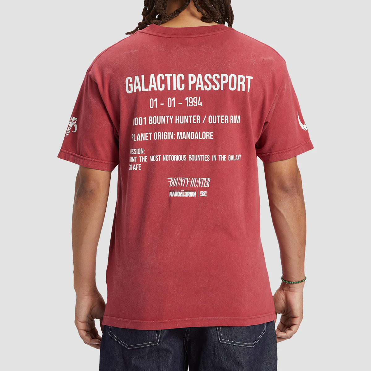 DC X Star Wars Mando Passport T-Shirt Syrah Pigment Dye - Image 2