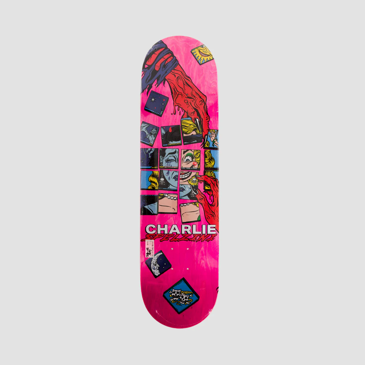Death Charlie Spelzini Interchangeable Skateboard Deck Pink Stain- 8.5"