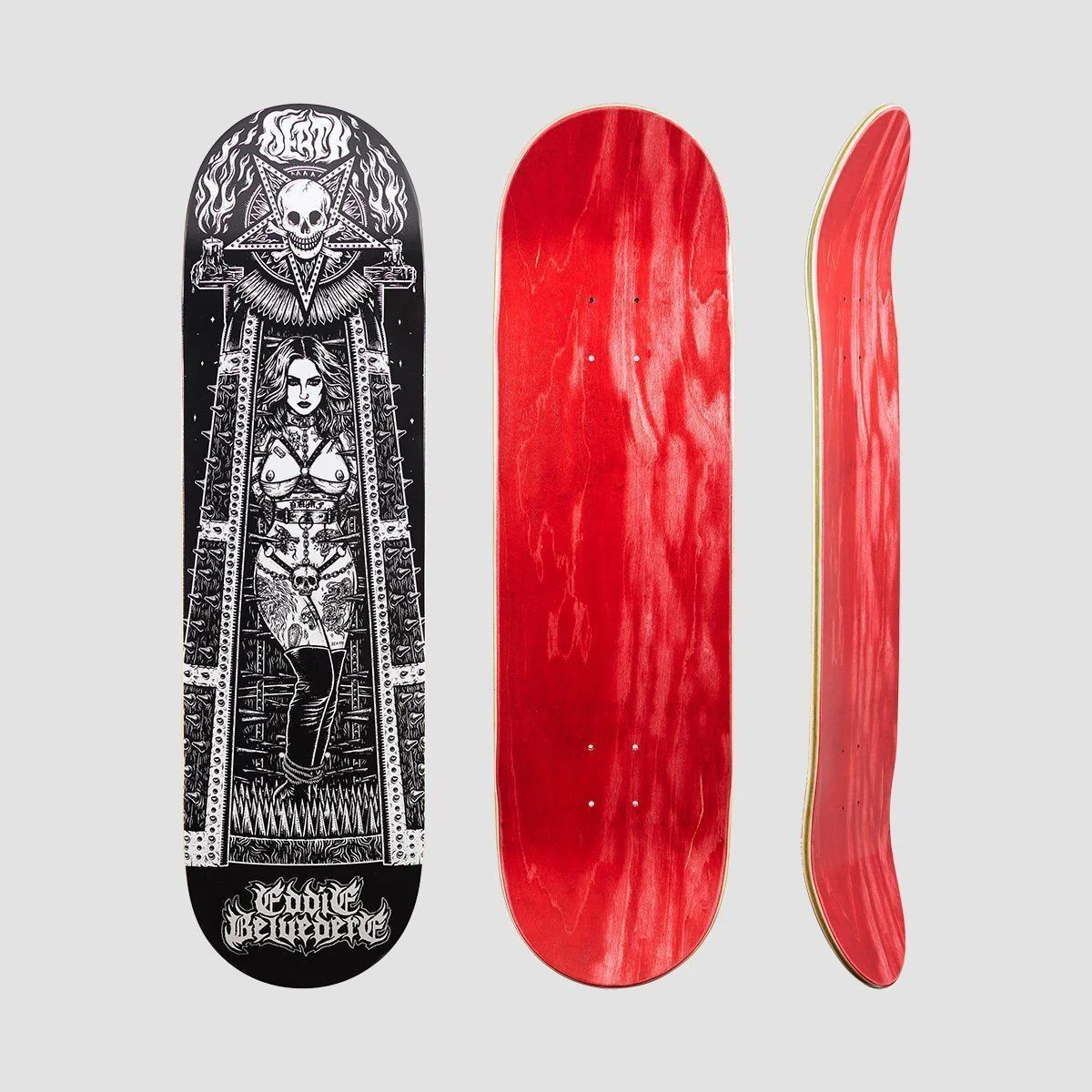 Death Eddie Belvedere Maiden Skateboard Deck - 8.75" - Image 2