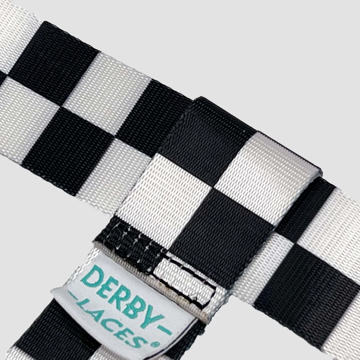 Derby Laces Skate Strap - Gear Leash Checkered Black/White 137cm - Image 2