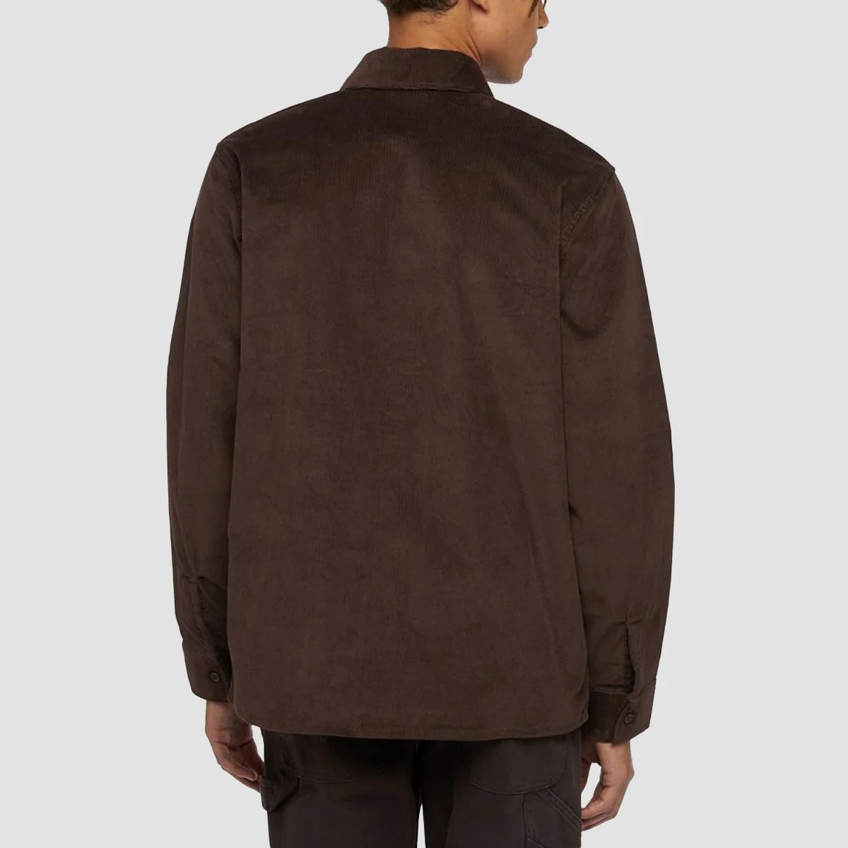 Dickies Corduroy Longsleeve Shirt Chocolate Brown - Image 2