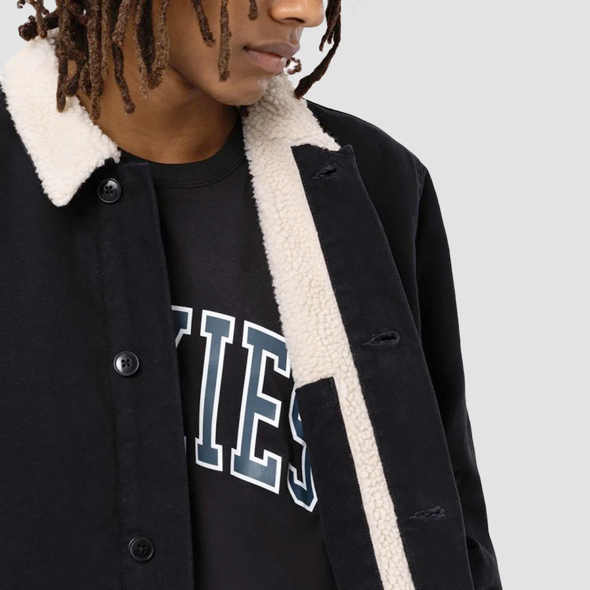 Dickies Duck Canvas Deck Jacket Stone Washed Black - Image 3
