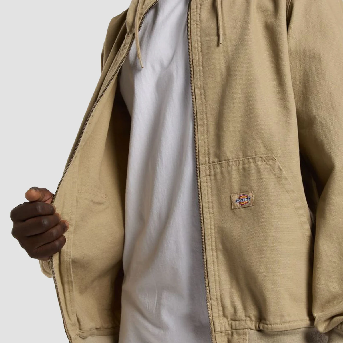 Dickies Duck Canvas Hooded Unlined Jacket SW Desert Sand - Image 3