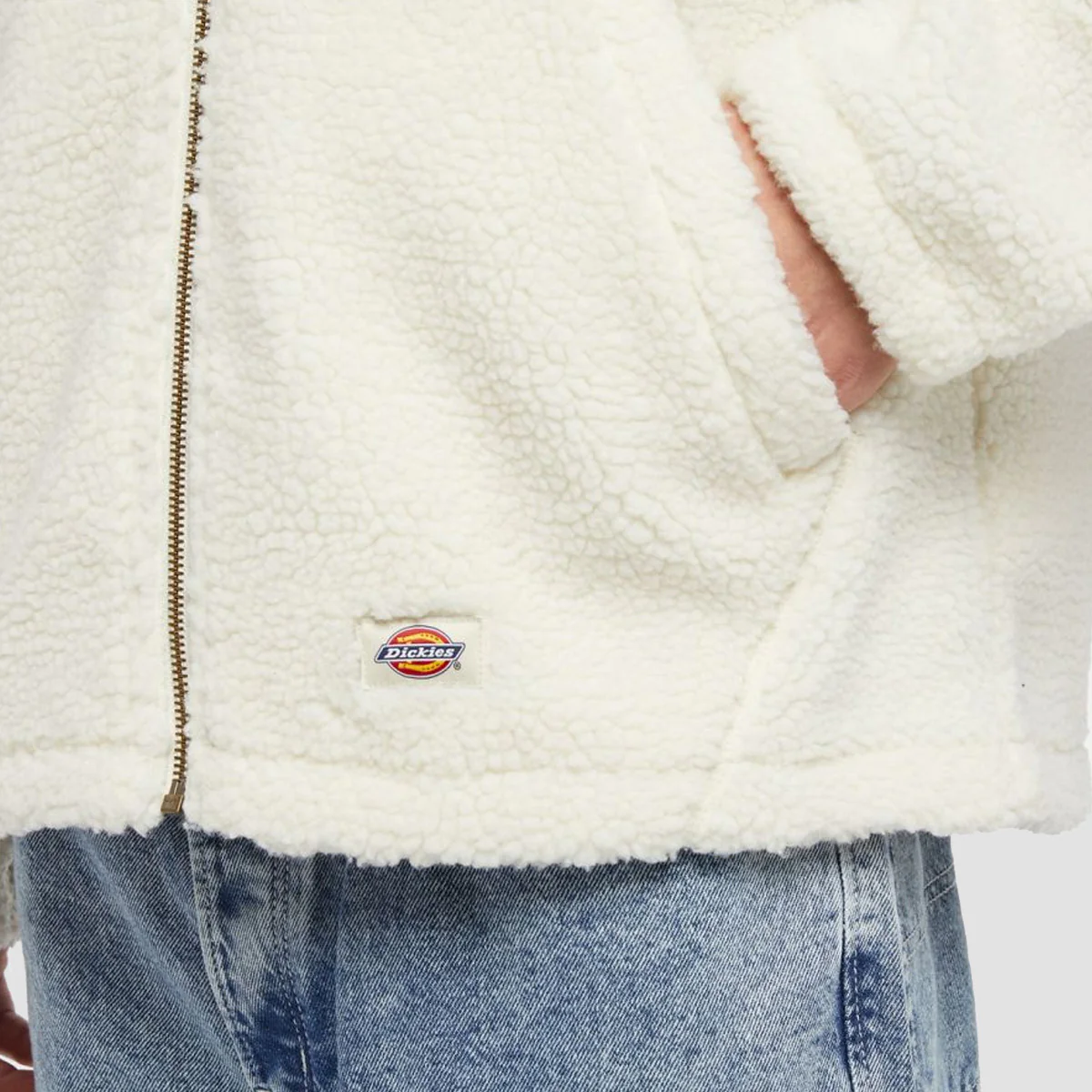 Dickies Eisenhower High Pile Fleece Jacket Whitecap Grey - Image 3