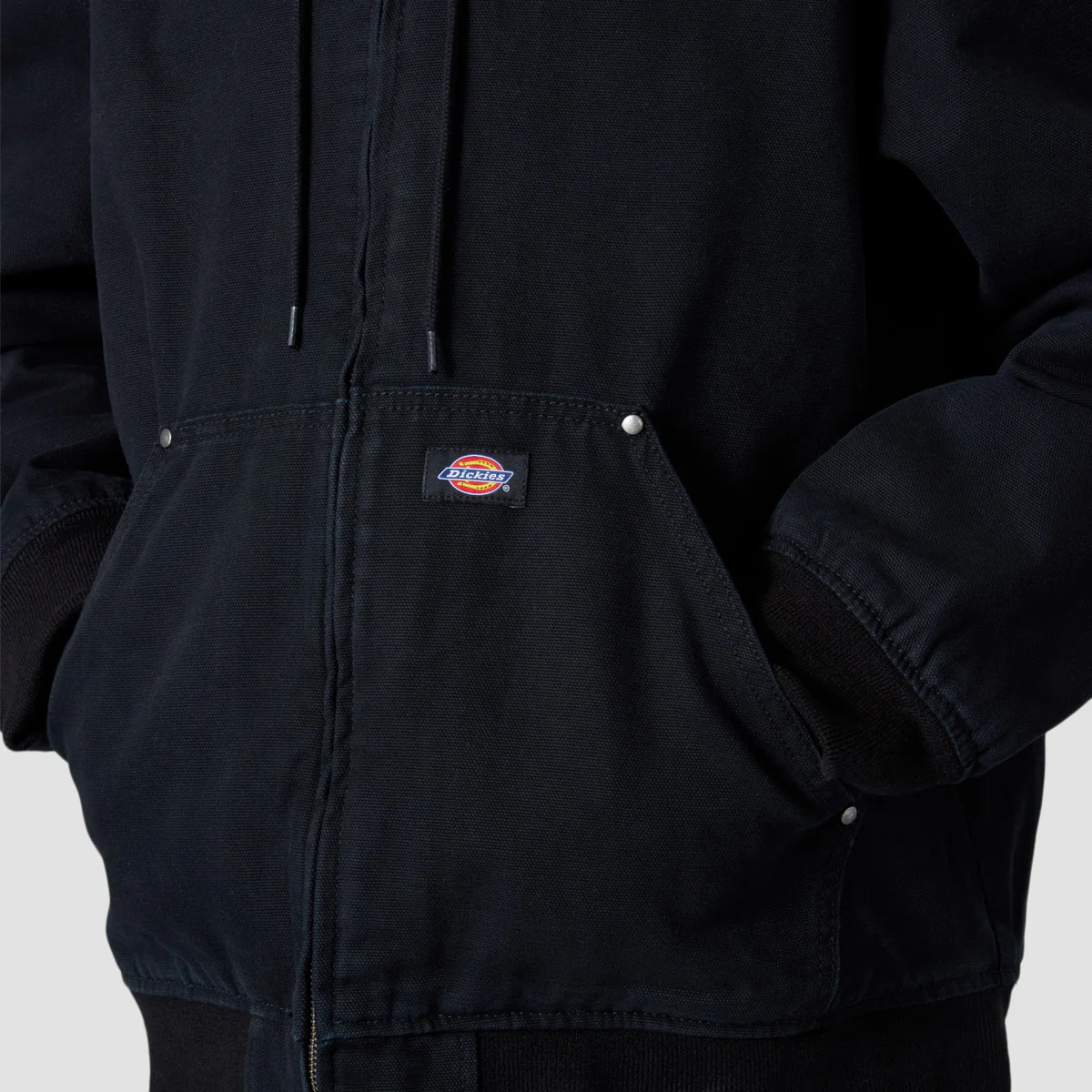Dickies Hilham Hooded Canvas Jacket Black - Image 3