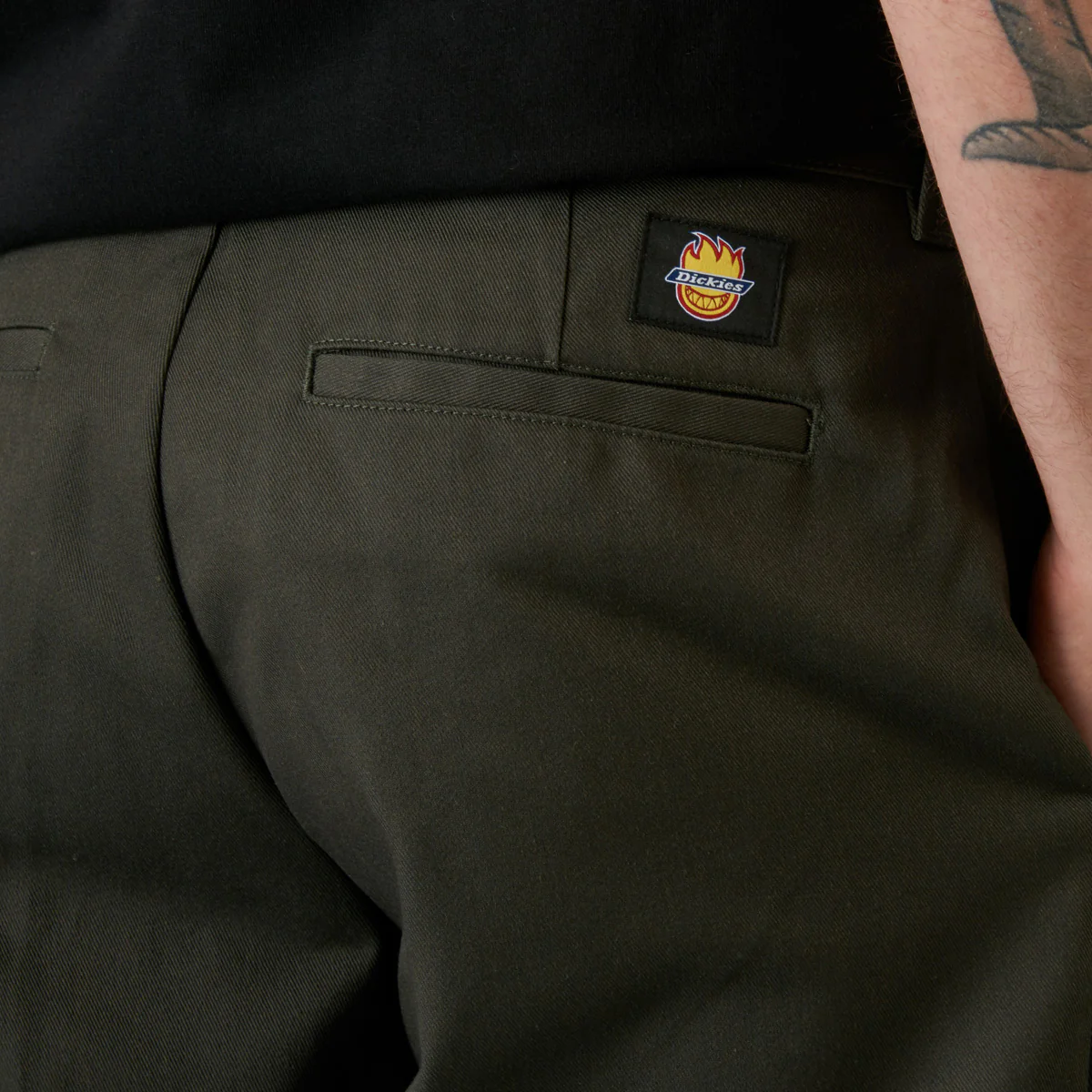 Dickies X Spitfire Double Knee Pants Olive Green - Image 4