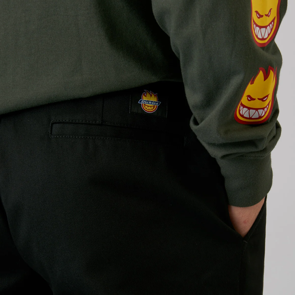Dickies X Spitfire Flannel Cuff Pants Black - Image 3