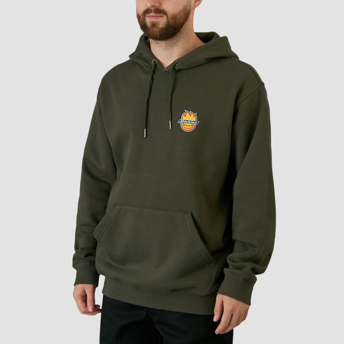 Dickies X Spitfire Pullover Hoodie Olive Green - Image 2