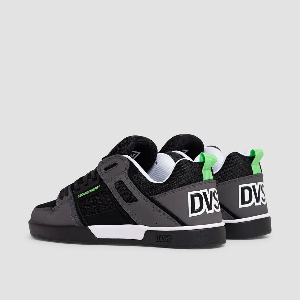 DVS Comanche 2.0+ Shoes - Black/Charcoal/Lime Nubuck - Image 3