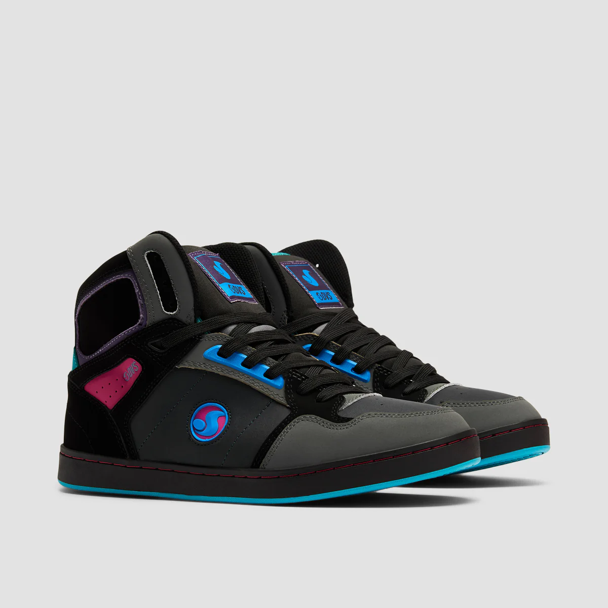 DVS Honcho High Top Shoes - Black/Purple/Blue Nubuck - Womens - Image 2