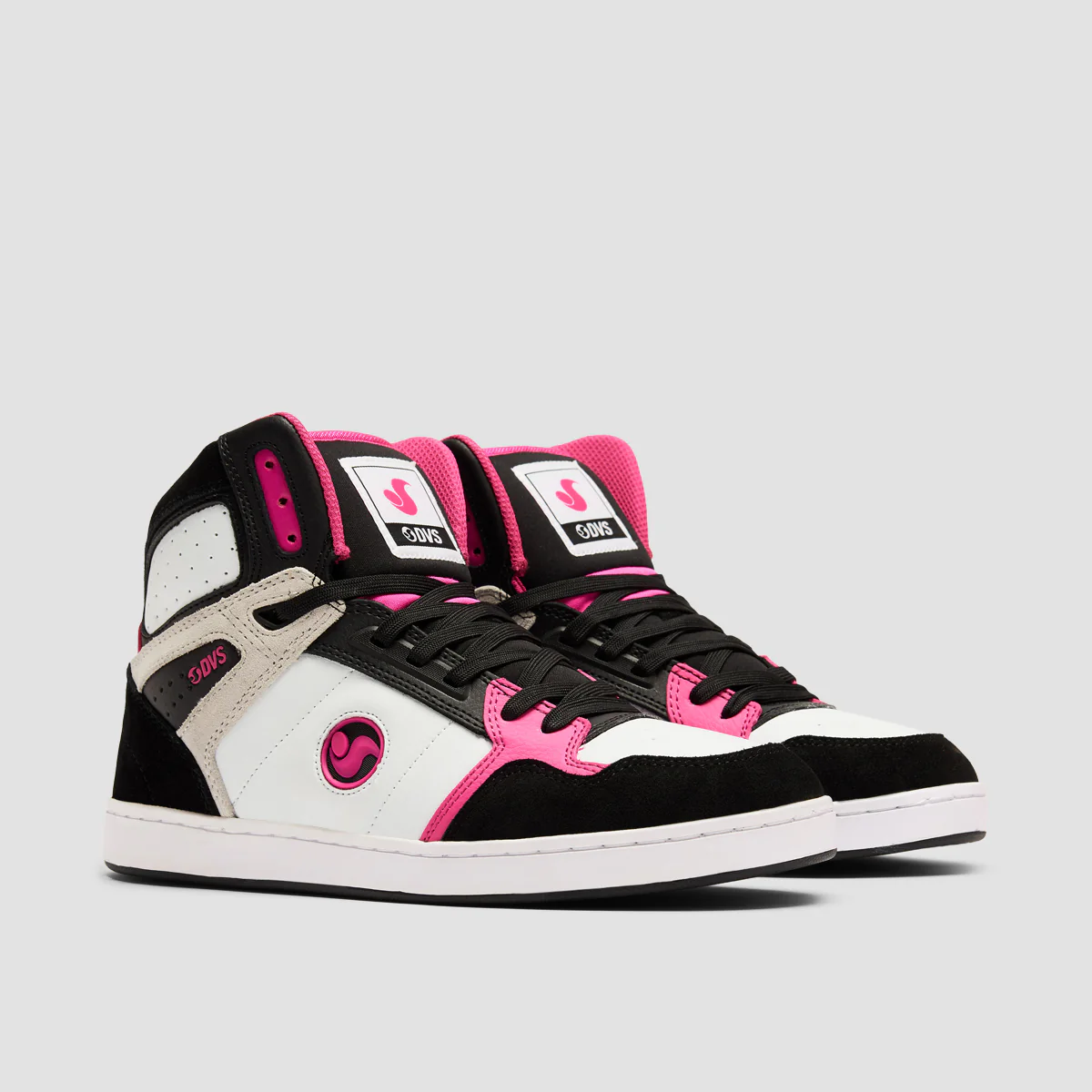 DVS Honcho High Top Shoes - Black/White/Pink Suede - Womens - Image 2