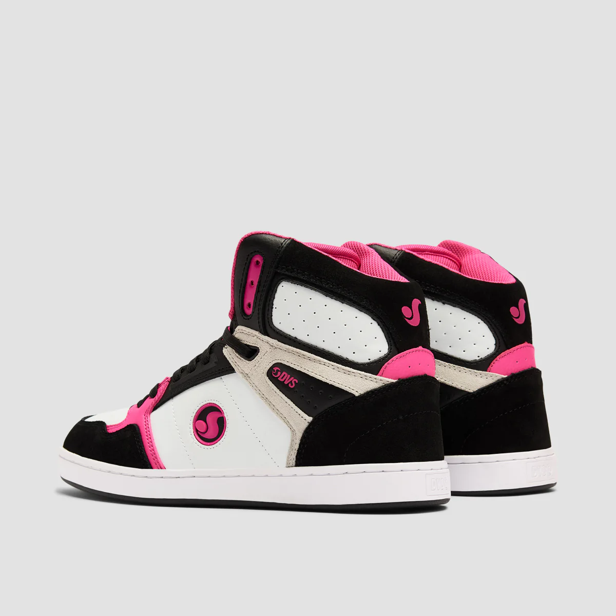 DVS Honcho High Top Shoes - Black/White/Pink Suede - Womens - Image 3