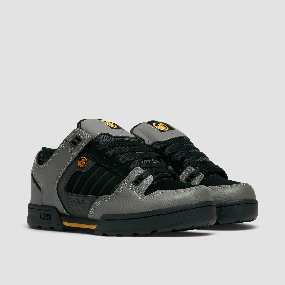 DVS Militia Shoes - Charcoal/Black/Gold Nubuck - Image 2