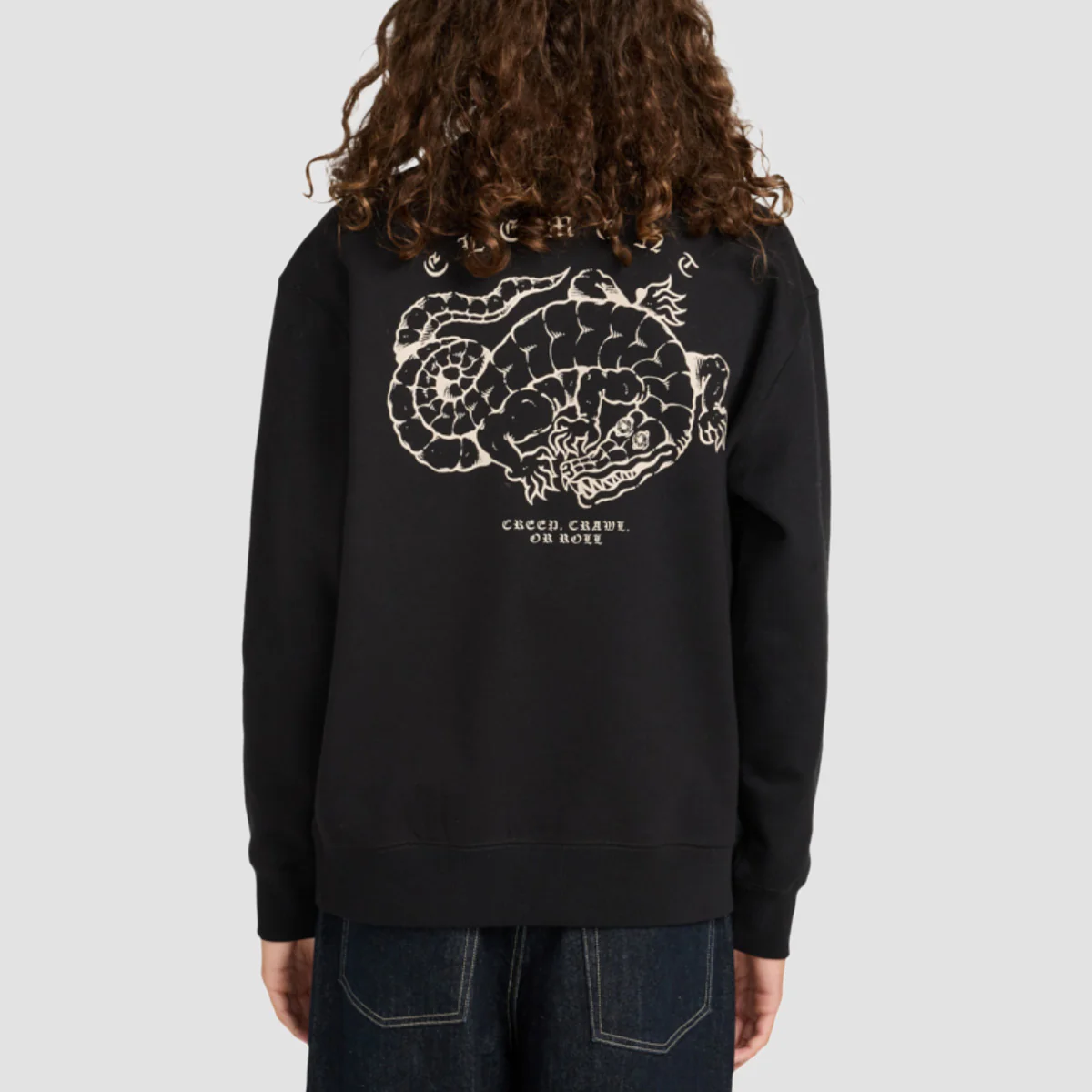 Element Aligator Crew Sweatshirt Flint Black
