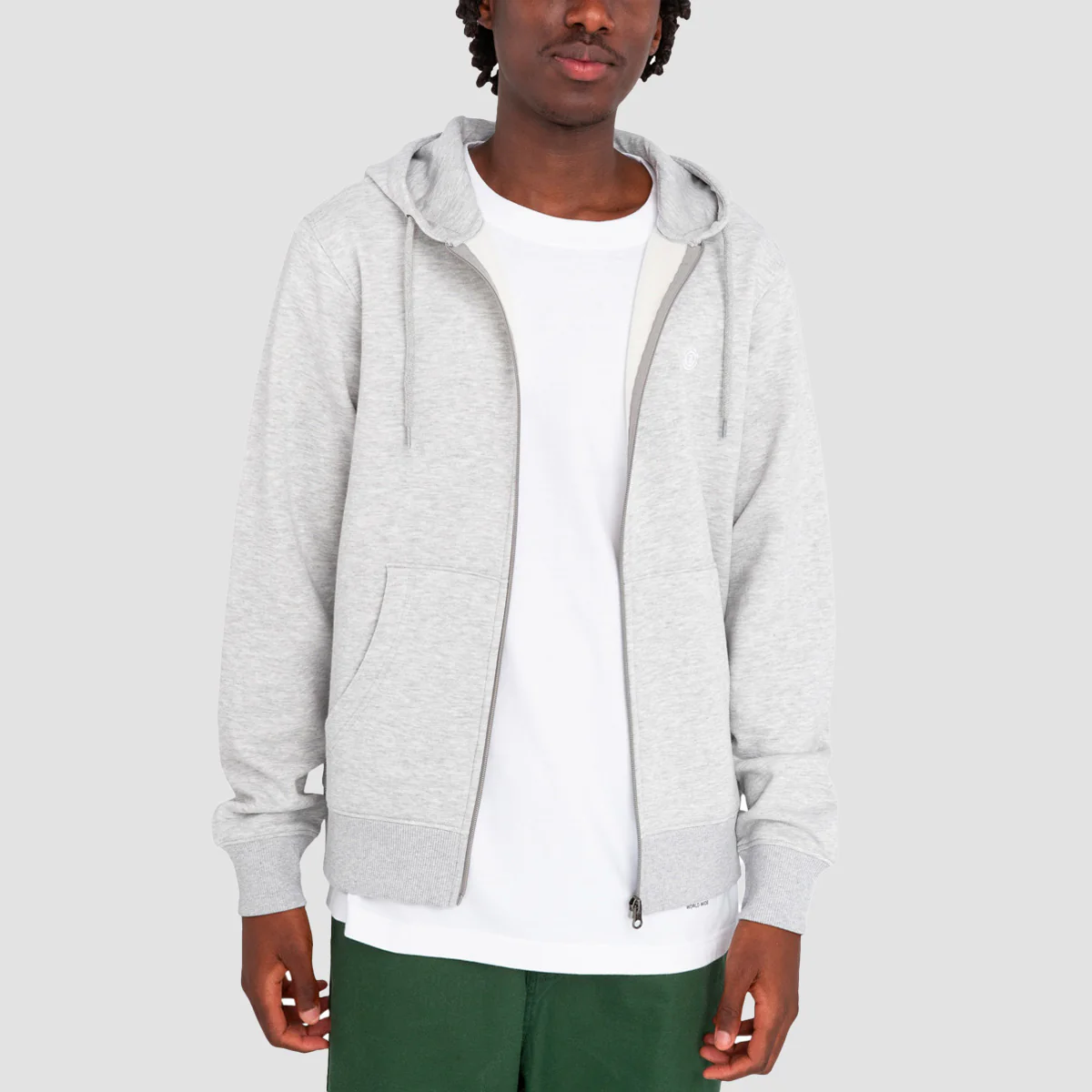 Element Cornell Classic Zip Hoodie Mid Grey Heather