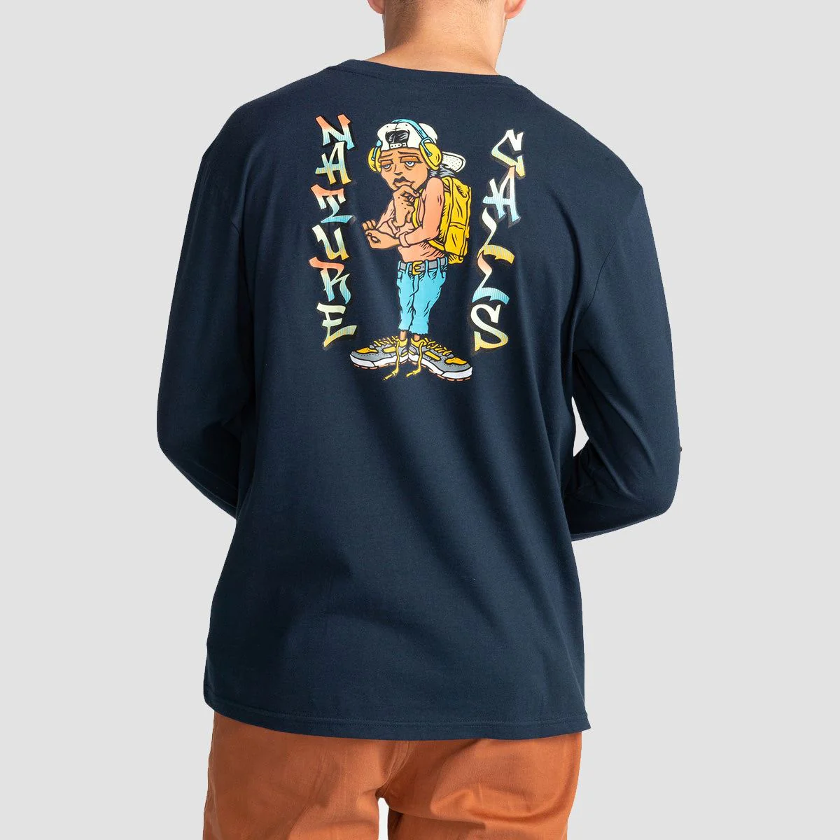 Element Mingle Organic Longsleeve T-Shirt Eclipse Navy - Image 2